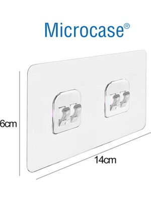 Microcase Güçlü Plastik Yapışkanlı Suya Dayanıklı Çift Başlı Banyo Mutfak Eşya Taşıma Raf Askılığı 1 Adet -Şeffaf AL4270