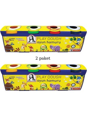 Monalisa 4 Lü Oyun Hamuru 2 Paket 4X480 gr Su Bazlı
