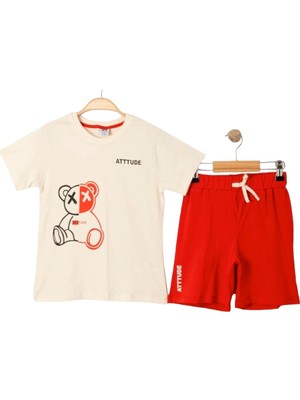 Kids Little Store Ayıcık Baskılı Şortlu Takım (3-6 Yaş )