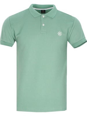Varetta Erkek Mint Yeşili Likralı Regular Polo Yaka Erkek Tişört
