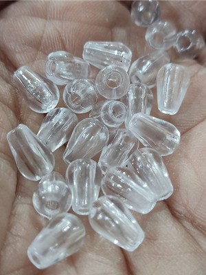 Engin TT Kiraz Armut Oyası Ip Sarmalık Damla Modelli Şeffah Boncuk (6*10 MM-300 Adet)
