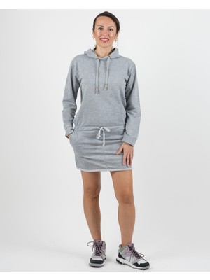 Parla Sports Kapüşonlu Kanguru Cepli Mini Sweat Elbise