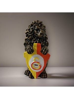 3D Layer Craft Galatasaray Armalı Aslan Biblosu 25 cm Taraftar Hediyesi Dekoratif Obje Büyük Boy