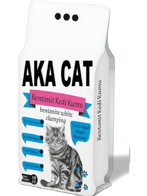 Akacat 10 Lt Kokusuz Beyaz Bentonit Doğal Topaklaşan Kedi Kumu Ultra Topaklanma Özelliği