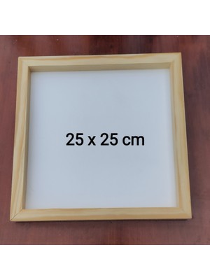 Oduncu Dünyası Ahşap Çerçeveli Pano 25X25CM Beyaz (Camsız - Arkalık Sabit)