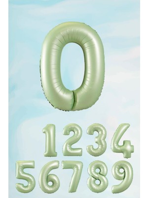Parti Furyası Retro Yeşil Rakam Balonlar 0 Rakamı ,retro Renk Yaş Balonları Retro Konsept Doğum Günü Süsleri