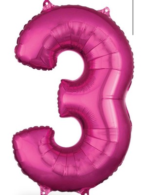Parti Furyası Pembe Rakam Balonlar 3 rakamı ,pembe Renk Yaş Balonları Retro Konsept Doğum Günü Süsleri