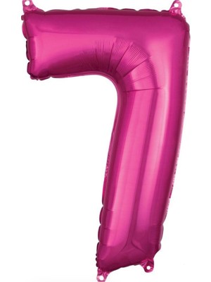 Parti Furyası Pembe Rakam Balonlar 7 rakamı ,pembe Renk Yaş Balonları Retro Konsept Doğum Günü Süsleri