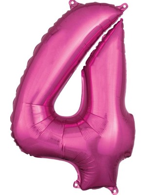 Parti Furyası Pembe Rakam Balonlar 4 rakamı ,pembe Renk Yaş Balonları Retro Konsept Doğum Günü Süsleri