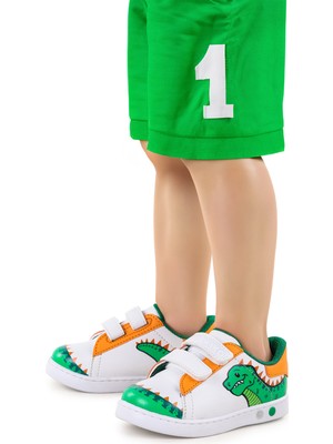 Kiko Kids Disha Cırtlı Işıklı Erkek Bebek Spor Ayakkabı Yeşil