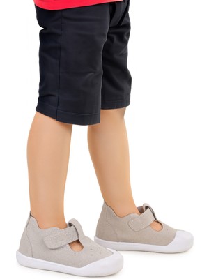 Kiko Kids Elroy Erkek Bebek Ayakkabı Gri Tekstil Düz Taban Bantlı Bağlama Şekli ile Günlük Kullanım