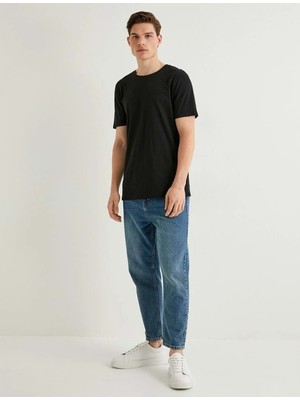 Koton Basic Tişört Slim Fit Bisiklet Yaka Kısa Kollu - Koton - 4SAM10842HK - Lila - M