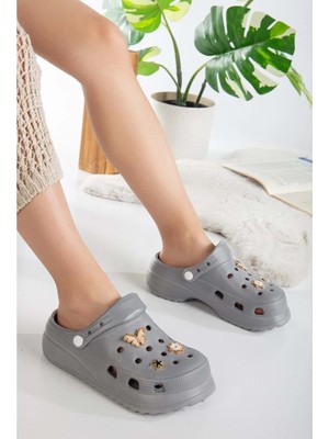 Kocamanlar Sonimix EZ0129-01 Sabo Doktor ve Hemşire Terliği Kalın Taban Ortapedik Kadın Terlik