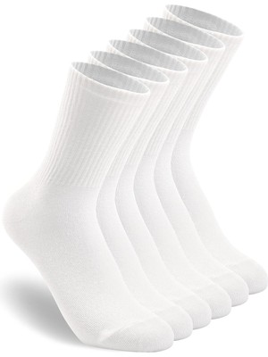 Sockingen 3 Parça Tenis Çorabı Fitilli Beyaz Unisex - Premium Kalite Tenis Çorabı Soket Boy Pamuklu Beyaz