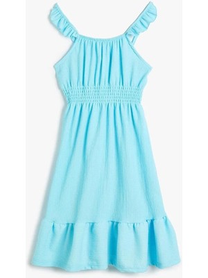 Koton Mavi Kız Çocuk Mini Elbise 4SKG80029AK Renkli ve Şık Tasarım Özel Olaylar İçin