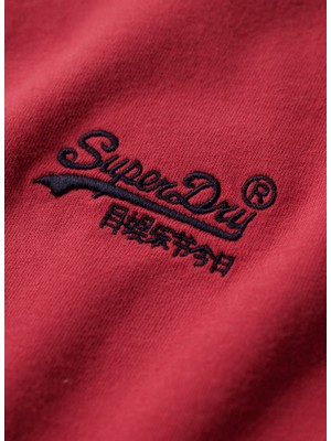 Superdry Bisiklet Yaka Düz Kırmızı Erkek T-Shirt M1011245A2DI_ESSENTIAL Logo Emb Tee