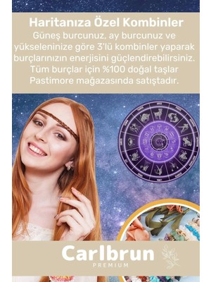 Carlburn Premium Aslan Burcu Enerjisini Yükselten Doğal Taş Bileklik Aslan Burçları Burç Unisex Bileklik