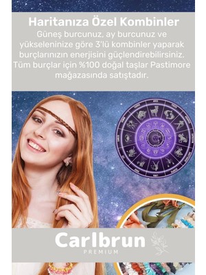 Carlburn Premium Koç Burcu Enerjisini Yükselten Doğal Taş Bileklik Koç Burçları Burç Unisex Bileklik