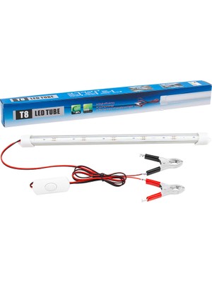 Go İthalat 12 Volt 5 Watt T8 LED Ampul 30 cm Akü Maşalı (2818)