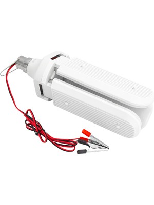 Go İthalat 60W Akü Maşalı 12 Volt 3 Kollu Pervane LED Ampul Beyaz (2818)