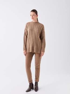 LC Waikiki Lcwaıkıkı Basic Normal Bel Dar Fit Düz Kadife Kadın Pantolon