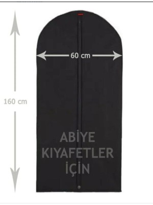 Kolay-Alışveriş 2 Adet Abiye Elbise Kılıfı Gamboç 60X160 Siyah Tela Nonvoven