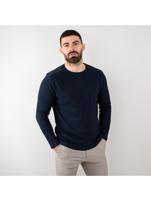 Akçaylar Likralı Erkek Lacivert Sweatshirt