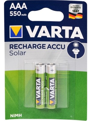 Varta 56733 Solar Accu Aaa 550 Mah İnce Kalem Pil 2Li Blister