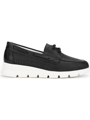 Tamer Tanca Kadın Deri Hasır Siyah Deri Casual Ayakkabı 775 3108 Bn Ayk Y24 Sıyah Dr