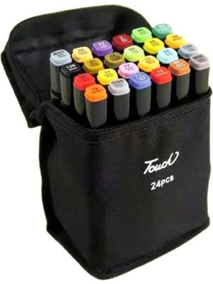Touch Marker CY-818 24 Lü Çift Taraflı Bez Çanta Ergonomik Renkli Kalem Seti