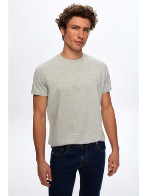 D'S Damat Regular Fit Gri Düz T-Shirt