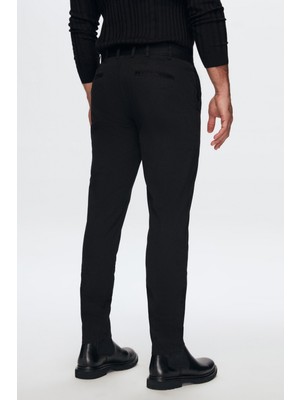 Twn Slim Fit Siyah Armürlü Chino Pantolon 2ECC3PH013451