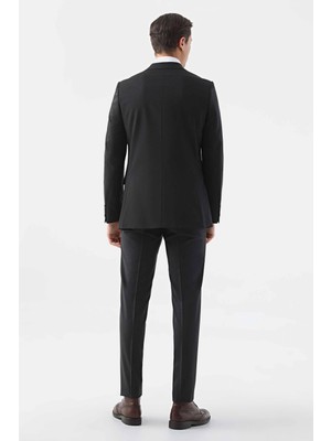 D'S Damat Slim Fit Siyah Düz Takim Elbise 2HE05OB35501M