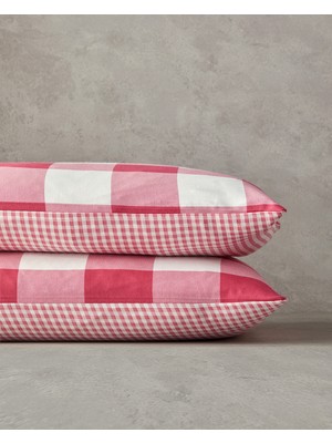 English Home Gingham 2'li Yastık Kılıfı Pembe