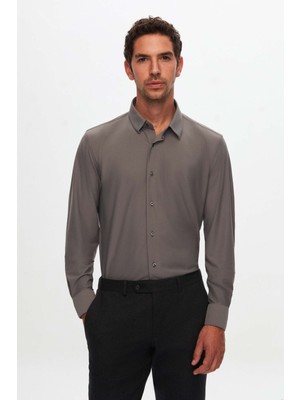 D'S Damat Slim Fit Gri Gömlek 2DF02CO080201