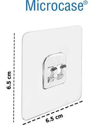 Microcase Güçlü Plastik Yapışkanlı Suya Dayanıklı Banyo Mutfak Eşya Taşıma Raf Askısı 2 Adet -Şeffaf AL4269