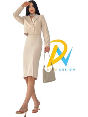 Nilo Kadın Crop Ceket Etek İkili Takım