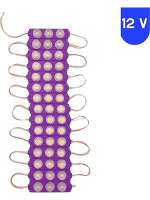 Msv Teknoloji 12 Volt 3 Watt 3 Lensli Mor 3030 Smd LED Modül IP65 10 Adet Modül