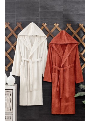 Casnack Quina 2Li Kapüşonlu Oversize Bornoz Seti