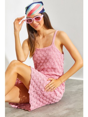 Shade Kadın Ajurlu Astarlı Triko Elbise