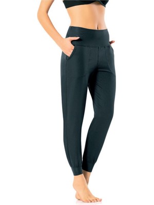 Kota Kadın Siyah Cepli Bol Tayt 4121