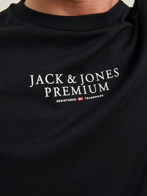 Jack & Jones Erkek Bisiklet Yaka Logo Baskili Tisört - Bluarchie