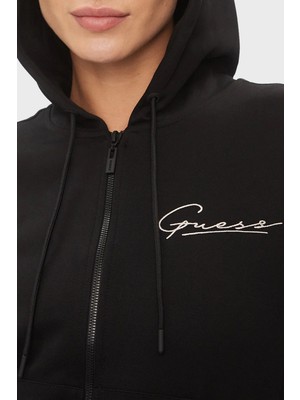 Guess Allycia Kapüşonlu Cropped Fit Sweat V4RQ02KC3D2 Bayan Sweat V4RQ02 KC3D2 Jblk