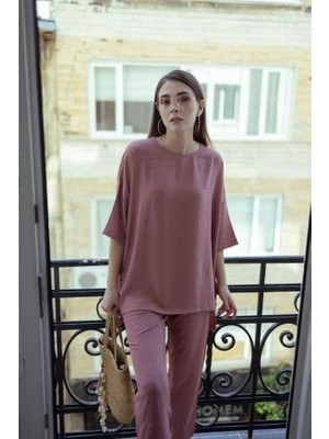 Sobasic Keten Viskon Comfort İkili Takım 40 - Gül Kurusu