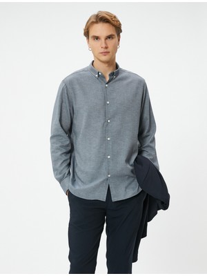 Koton Slim Fit Gömlek Uzun Kollu Klasik Yaka Düğmeli