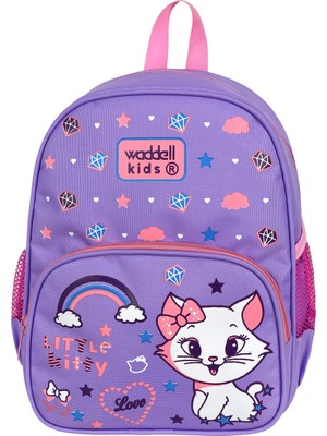 Niss Store Anaokul Lila Kedi Desenli Lisanslı Kreş Okul Öncesi Çantası