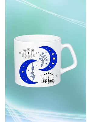 Caisya Zodyak Düş Kapanı Baskılı Afilli Kupa Bardak Çay Kahve Fincanı