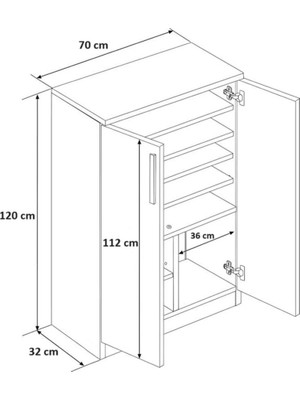 Aden Home Beyaz Ayakkabı Dolabı, Kapaklı Ayakkabılık, Mdf Ayakkabı Dolabı, Çok Amaçlı Dolap, MAYK17