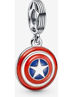 Charmy Accessory Marvel Kaptan Amerika Kalkan Sallahtılı Charm | 925 Ayar Gümüş