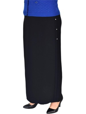 Linavis Kadın Uzun Etek Kapalı Yırtmaç Zincir 3 Düğme Detaylı 210 BGL-ST03791